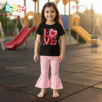 Girls Premium T-Shirt -Flare Pant Set