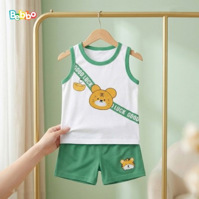 Premium Boys Sleeveless T-Shirt & Pant Set