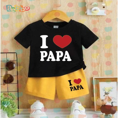 I Love Papa Boys Premium T-Shirt & Shorts Set