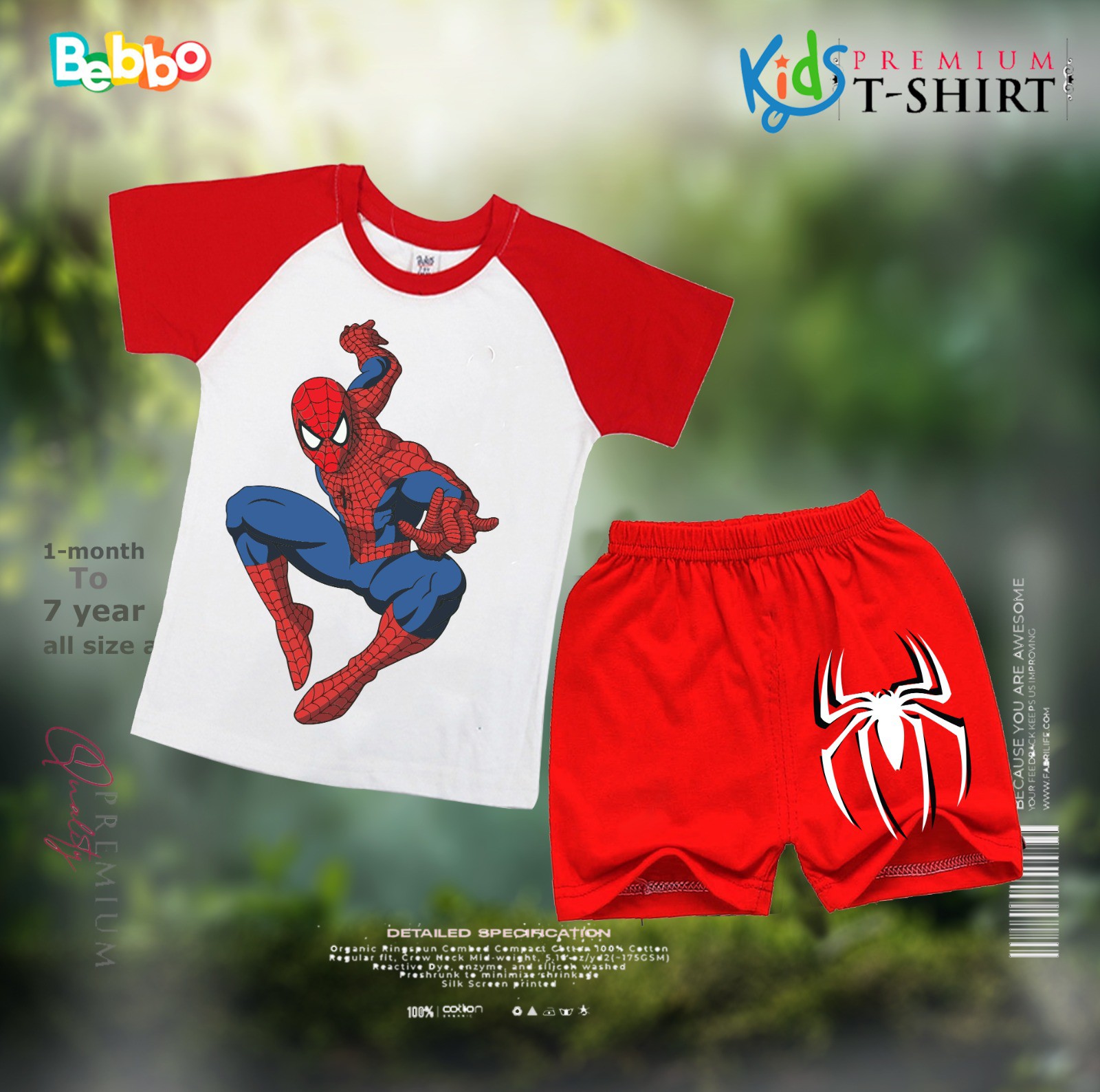Spider-Man Printed Premium Boys T-Shirt & Pant Set