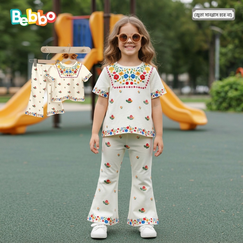 Girls’ Premium Matching Frock & Pant Set