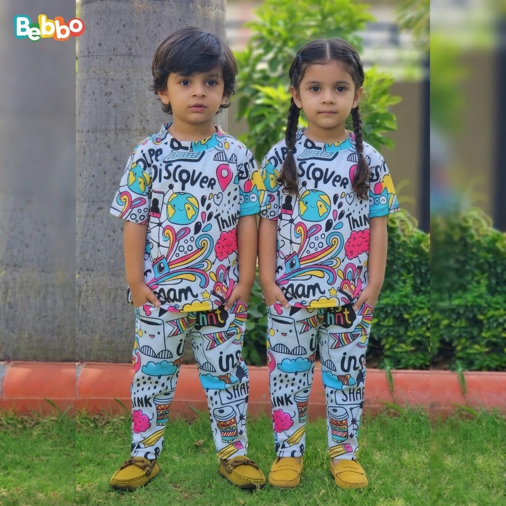 Kids’ Premium Matching T-Shirt & Pant Set – Boys & Girls