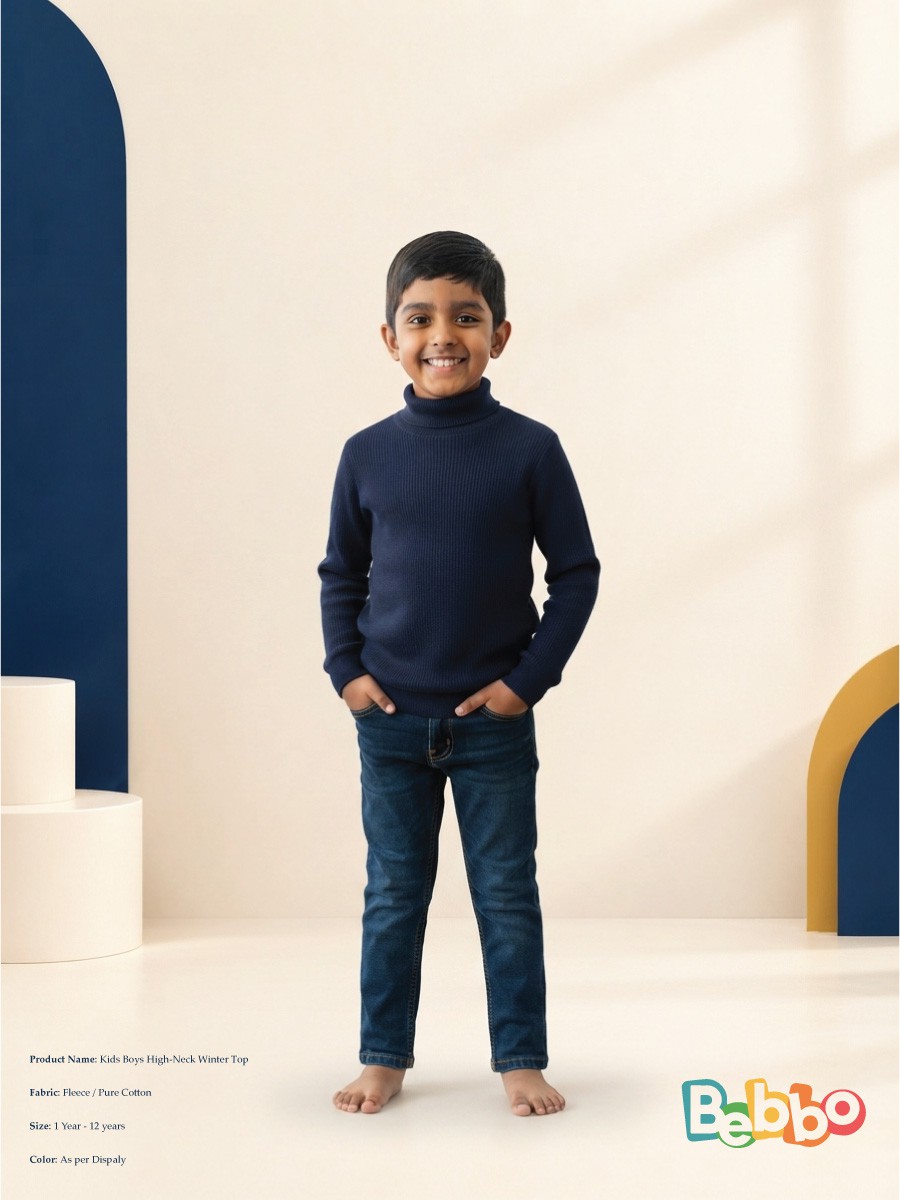 Boys High-Neck Winter Top