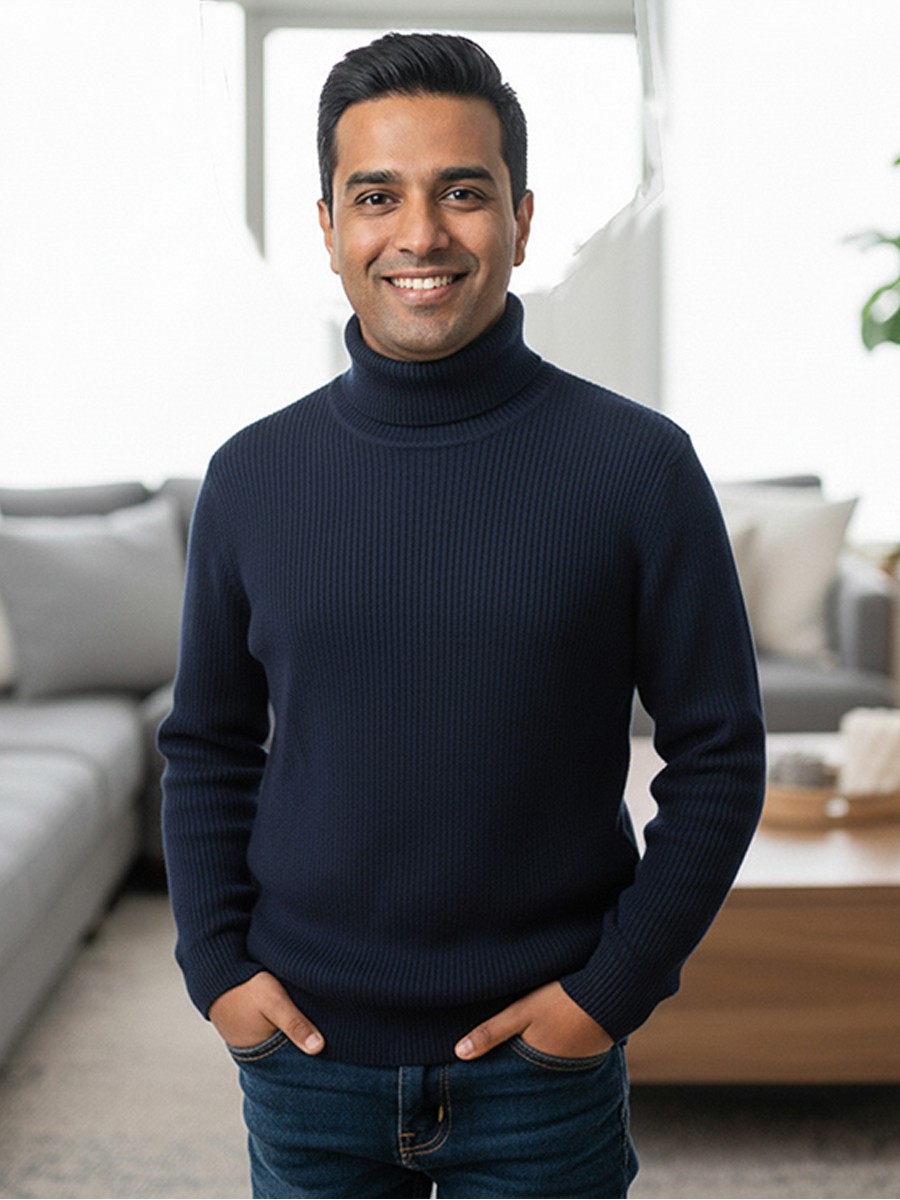 Men's High Neck Sweater – Stylish Winter Wear