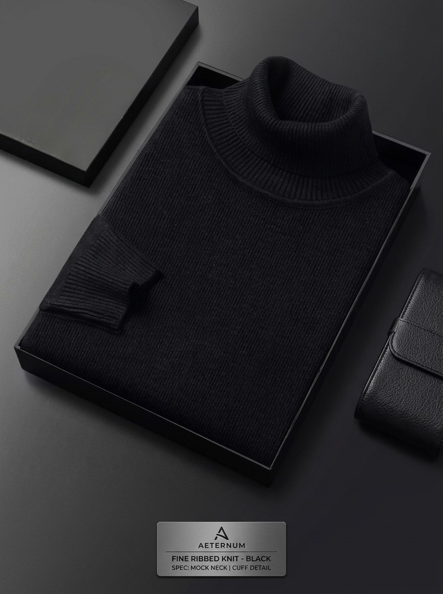 Women's High Neck Sweater Black